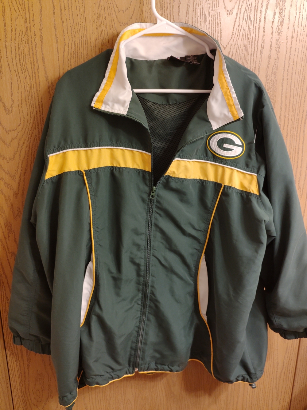NFL Green and Yellow Packable Varsity Jacket with Logo